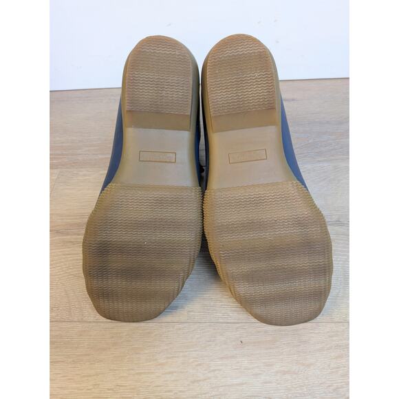 Sperry Topsider Saltwater Varsity Duck Boot 8.5 Navy Wine Stripe Wool Rubber - Picture 11 of 12